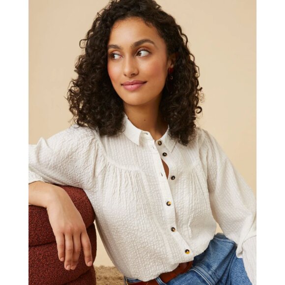 Des Petits Hauts White Swanny Blouse - Size Small - Picture 2 of 10